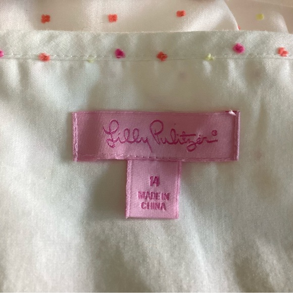 Lilly Pulitzer Dress Alexi Clip Dot Barbie Sz 14 - Picture 6 of 9
